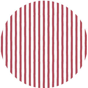 A circle made out of red, vertical lines