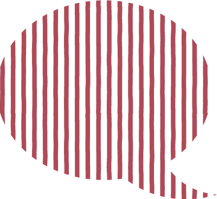Um balão de fala feito de linhas verticais vermelhas