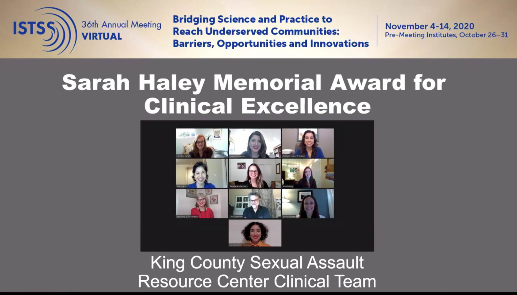 ISTSS Sarah Haley Award