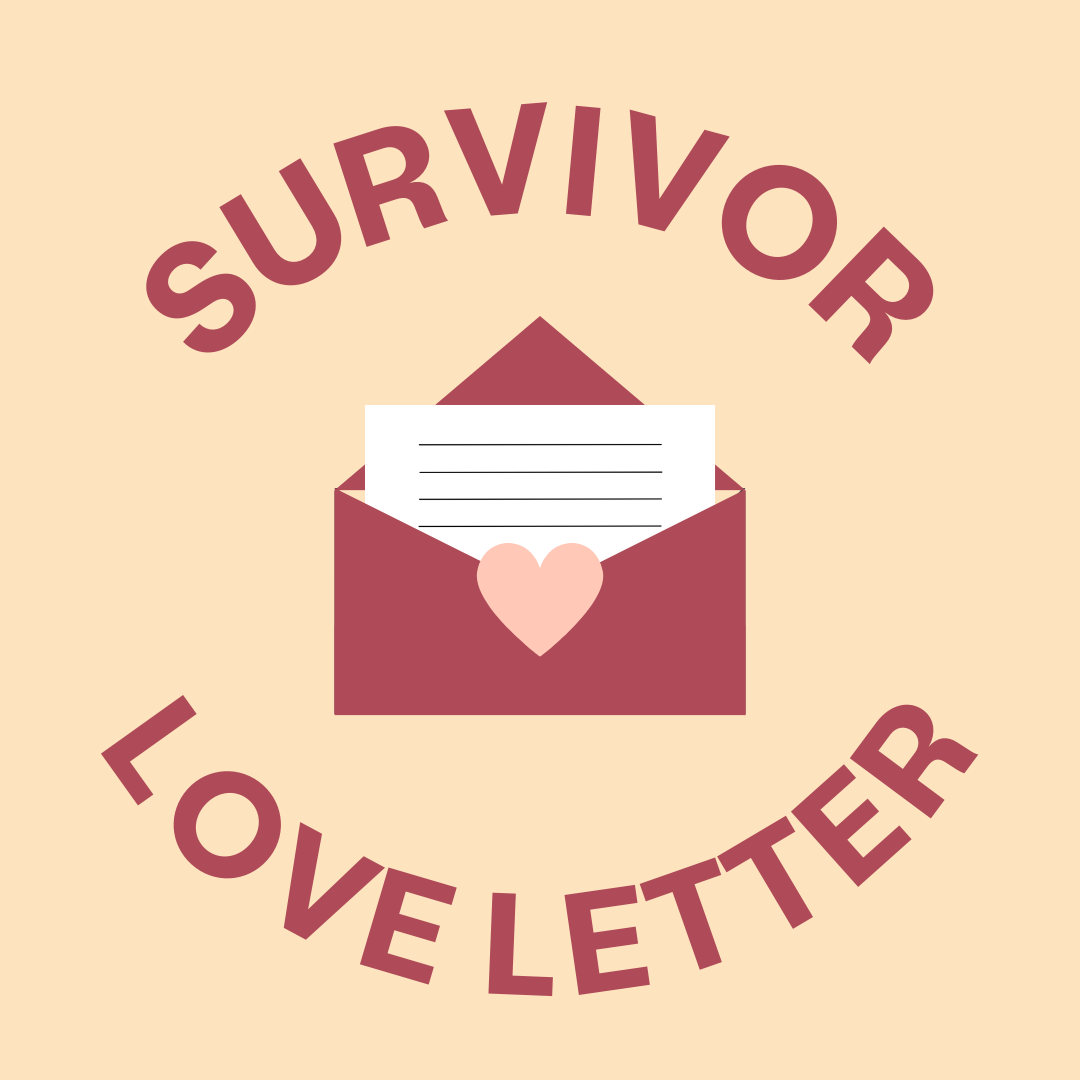 Ilustración de carta de amor de sobreviviente con sobre rojo abierto