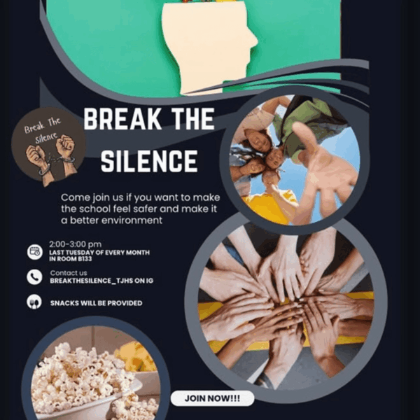 Poster promoting Break the Silence student group